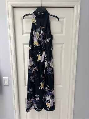 Ted Baker Black Floral Halter Maxi Dress